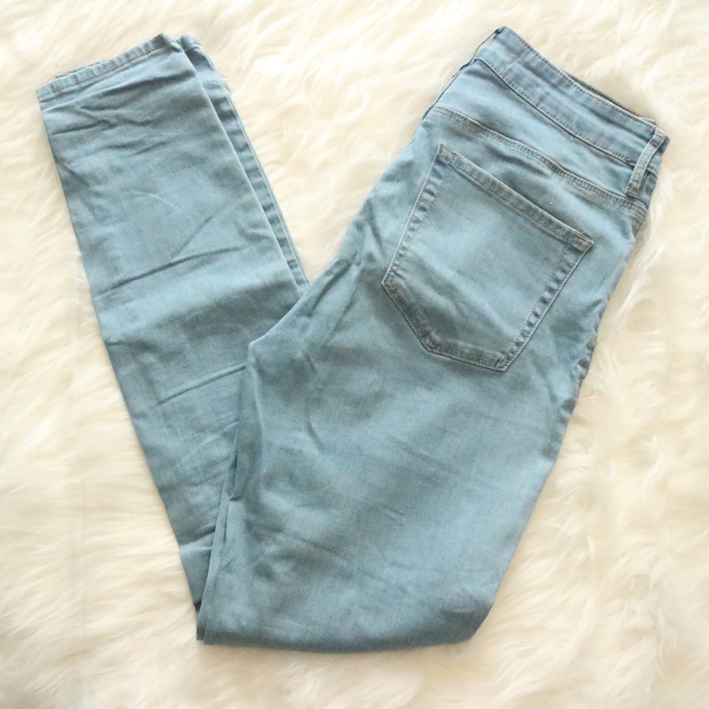 PacSun Light Blue Denim Ripped High Rise Skinny Jeans